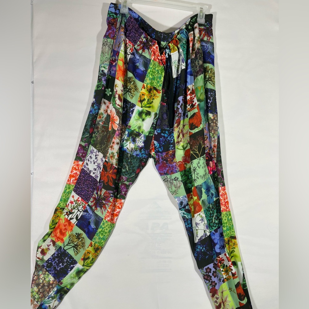 Skye's the Limit Soft Pant Boho Hippie Floral Patchwork W/Pockets LG NEW
